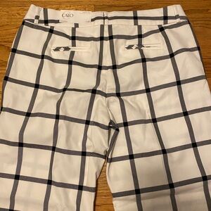 Cato Black and White Plaid Trouser Pants! NWT! 14P! Petite!